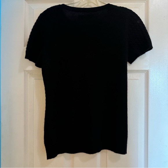 Alex Marie Black 100 Percent Cashmere Short Sleeve Sweater in Size Small - Picture 2 of 6